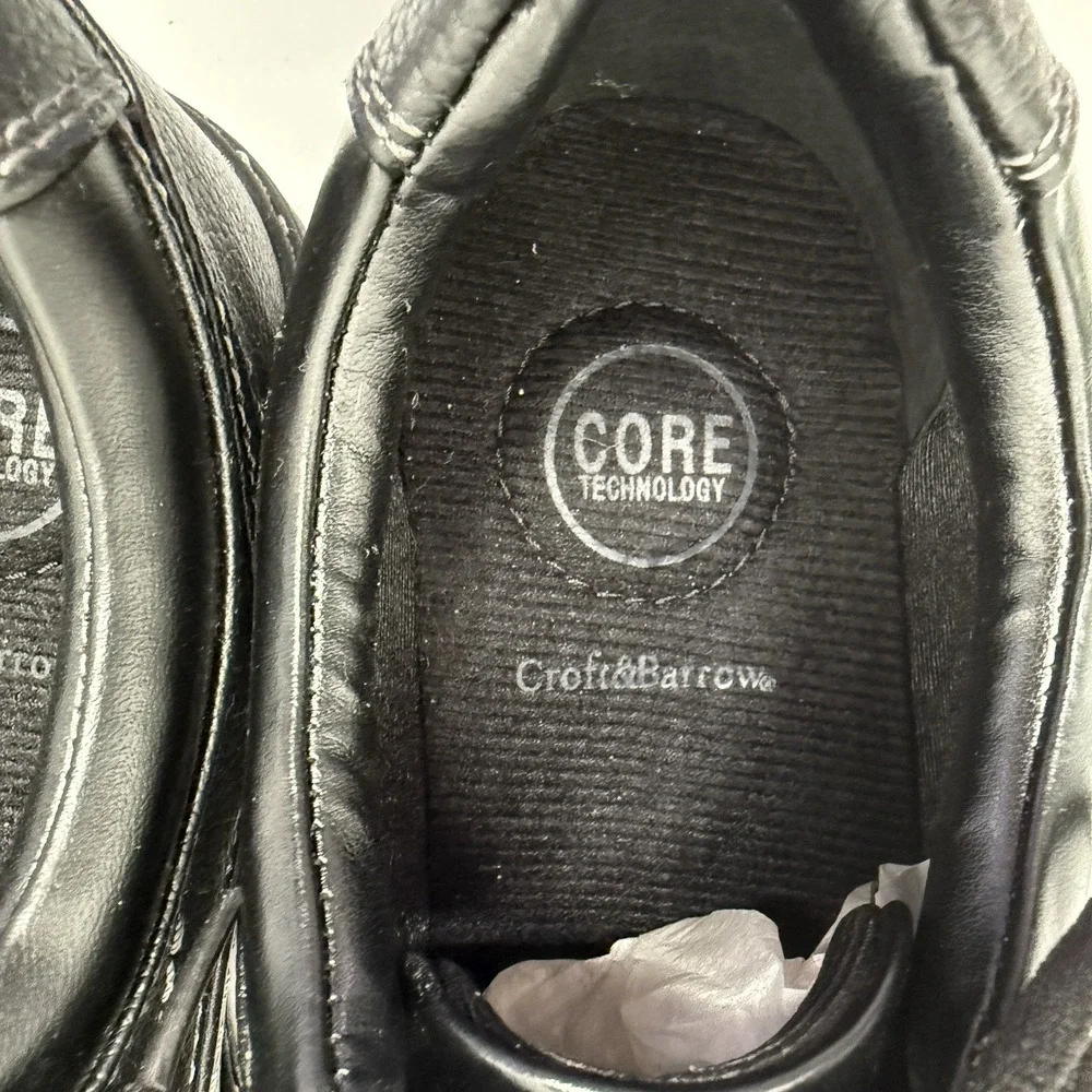 Croft & Barrow Wells Men's 9.5 M Black Leather Business Casual Shoes NIB